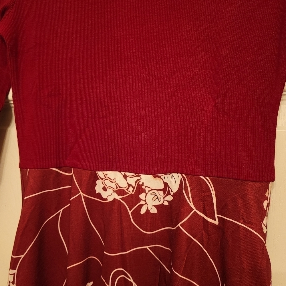 Moyabo Floral Turtleneck Ribbed Knit Long Sleeve - Small - Picture 8 of 10